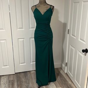 Beautiful Floor length Windsor High leg split dress